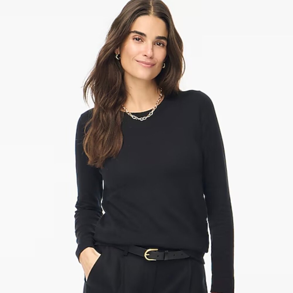 NEW NWT J. Crew Factory Cotton Teddie Sweater Color: Black
